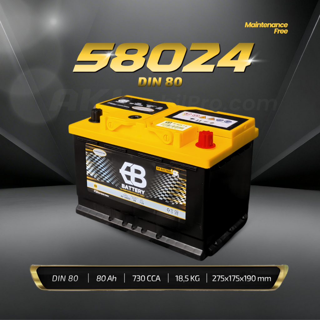 AKI MOBIL EB BATTERY DIN80 (58024) | Aki Mobil Innova Reborn | BMW | Mercedes Benz | Volvo | Reborn 
