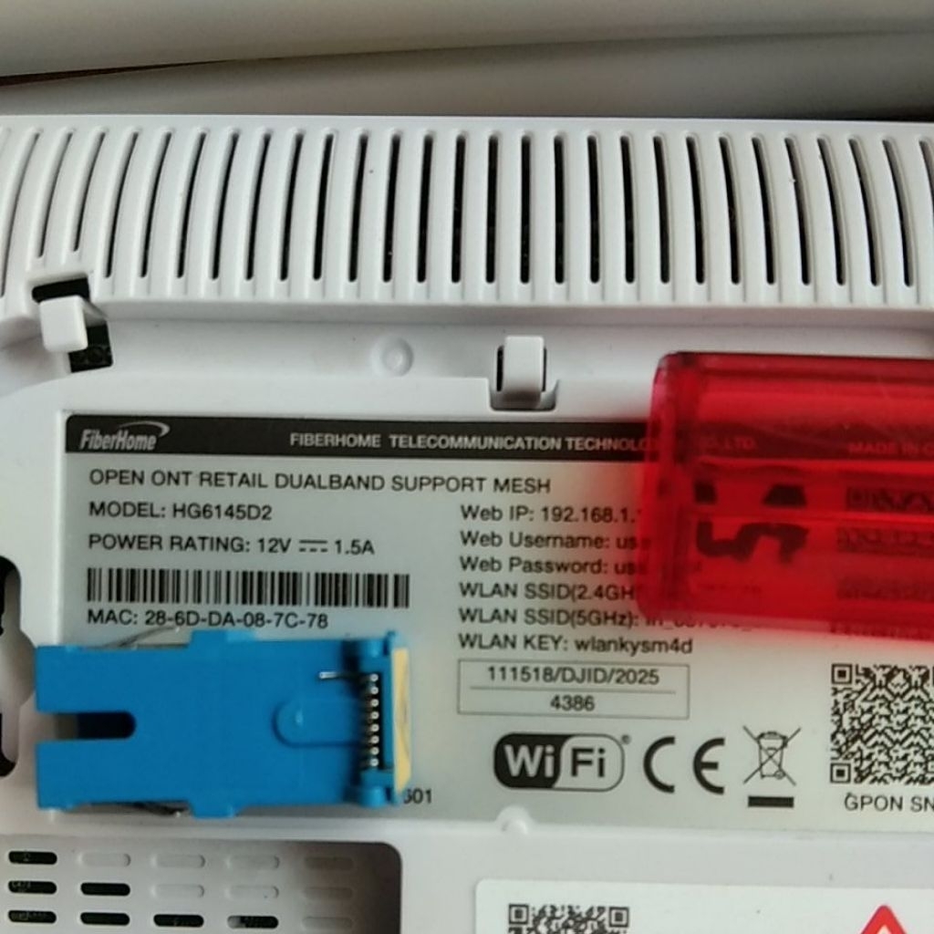 MODEM GPON fiberhome HG6145D2. 5GHz