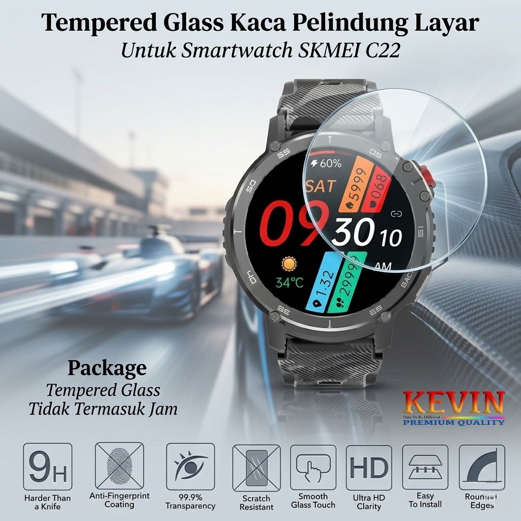 Anti Gores Smartwatch SKMEI C22 - Kaca Tempered Glass Screen Protector
