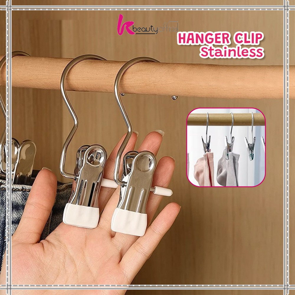 EC Eceran KB-C1052 Jepit Gantungan Jemuran Mini Serbaguna Gantungan Baju Jepit Besi / Pants Hanger C