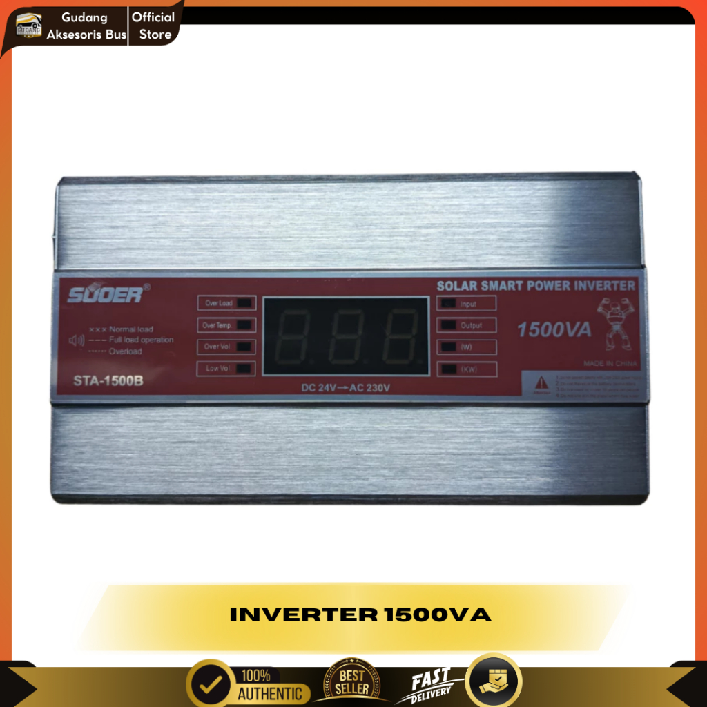 INVERTER 24V 1500 WATT/SUOER DC 24V-AC 230V 1500 WATT/INVERTER SUOER STA-1500B/SOLAR SMART POWER