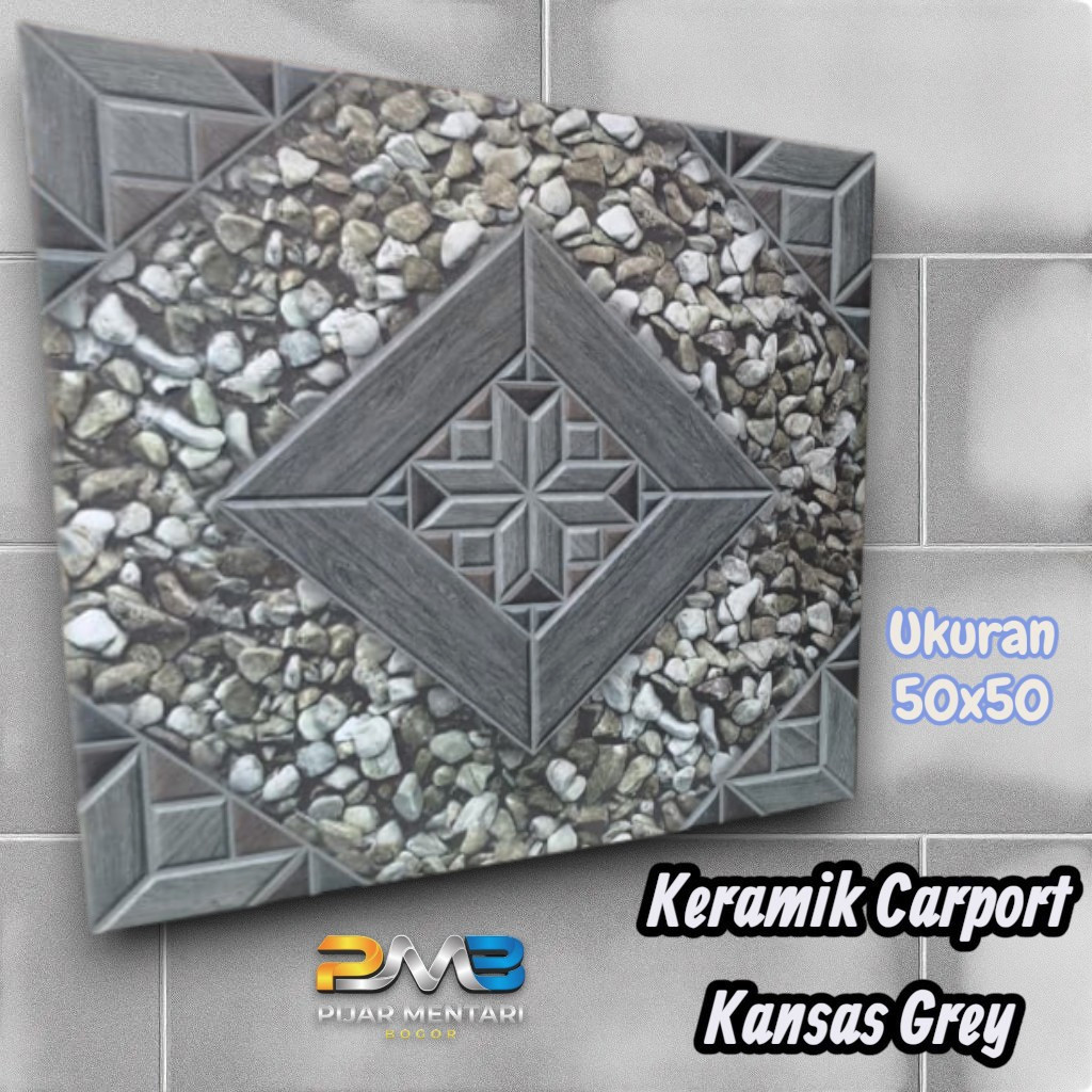 Keramik Lantai Carport KANSAS GREY 50x50 PARIS