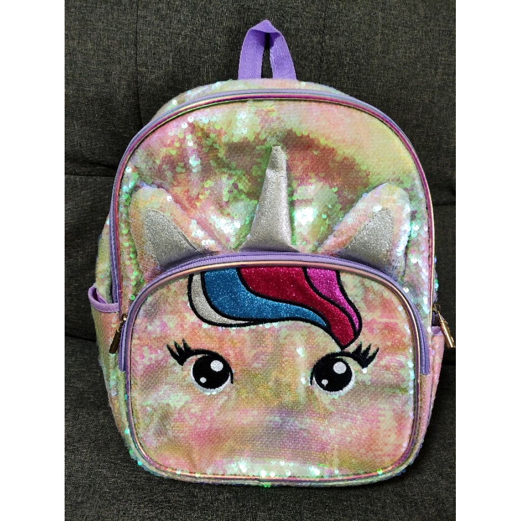 PRELOVED tas ransel anak sekolah sequin rainbow unicorn