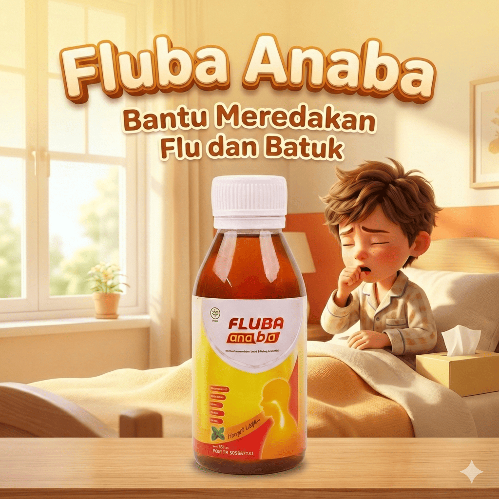 MADU FLUBA ANABA Obat Batuk Pilek Flu Aman untuk Anak, Dewasa, /ibu hamil  terjamin ampuh