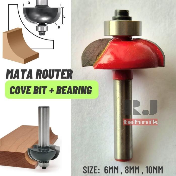 Mata Router Router Kayu Profil Round Over 6mm 8mm 10mm