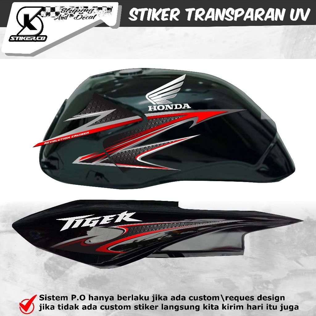 Striping stiker TIGER REVO (tirev) Custom Uv transparan Original sk.id