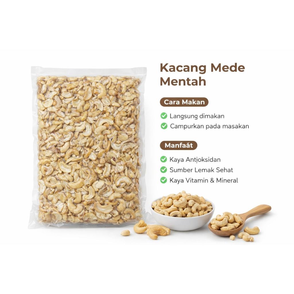 Kacang mede patahan pecah mentah 1kg mete