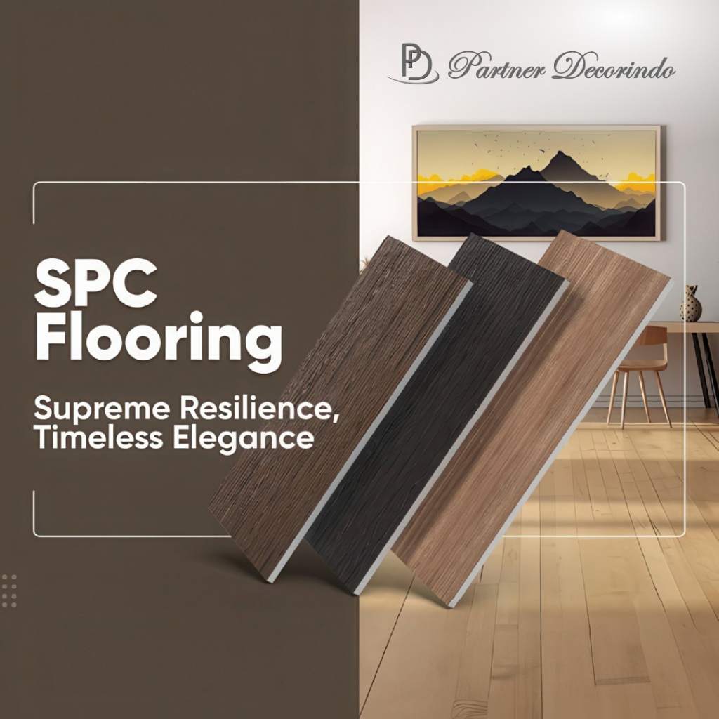 (1 Box) SPC Flooring Lantai Klik PVC Lantai SPC Kayu dengan Serat Kayu