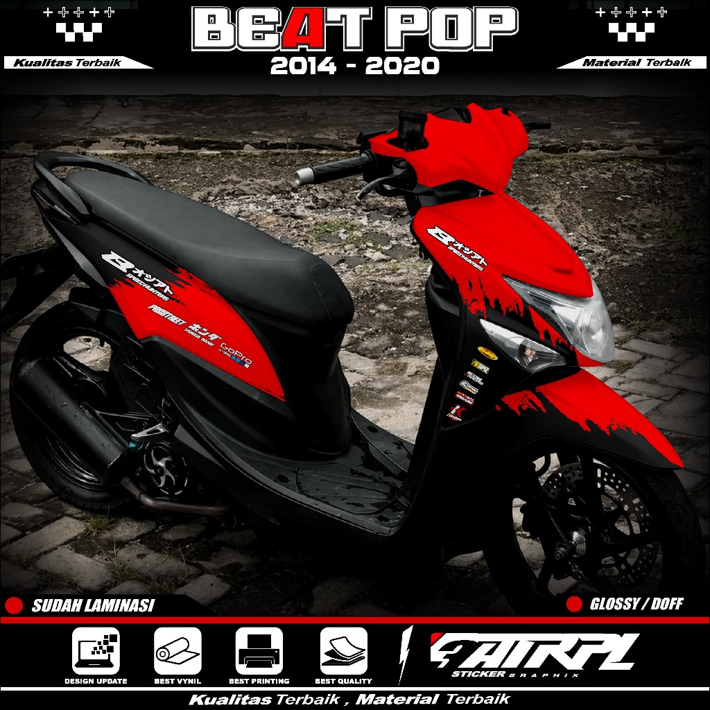 (COD) Decal Sticker Honda Beat POP Full Body 2014 2015 2016 2017 2018 2019 2020 - Decal Sticker Full