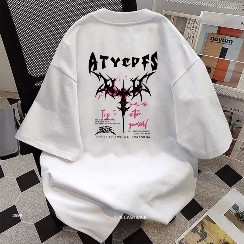 Kaos Oversize Atypcs Gothic Pink – T-Shirt Streetwear Pria Wanita Unisex Premium