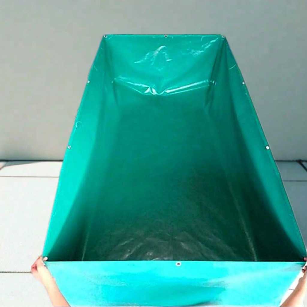 kolam terpal semi karet pvc 200x100x50 terpal kolam kotak murah