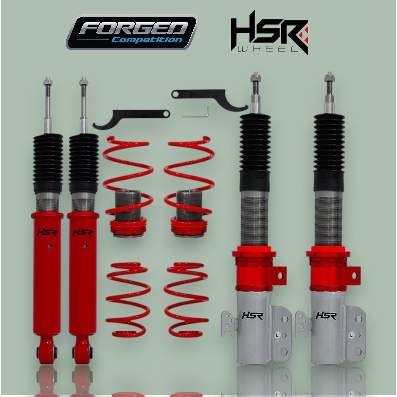 COILOVER HSR RED UNTUK MOBIL AGYA DEPAN DAN BELAKANG