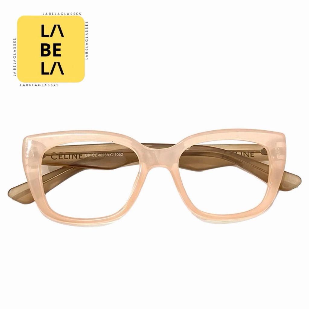 Labela - Frame Kacamata 5207 Cat Eye Retro Lensa Anti Radiasi Photocromic Bluecromic Blueray Minus P