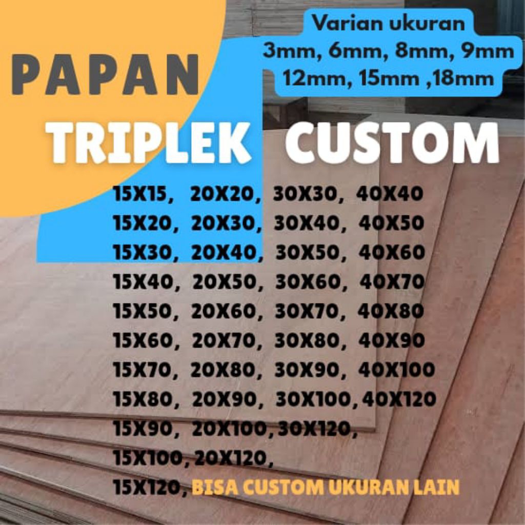 Triplek custom ukuran 3mm-9mm triplek potongan