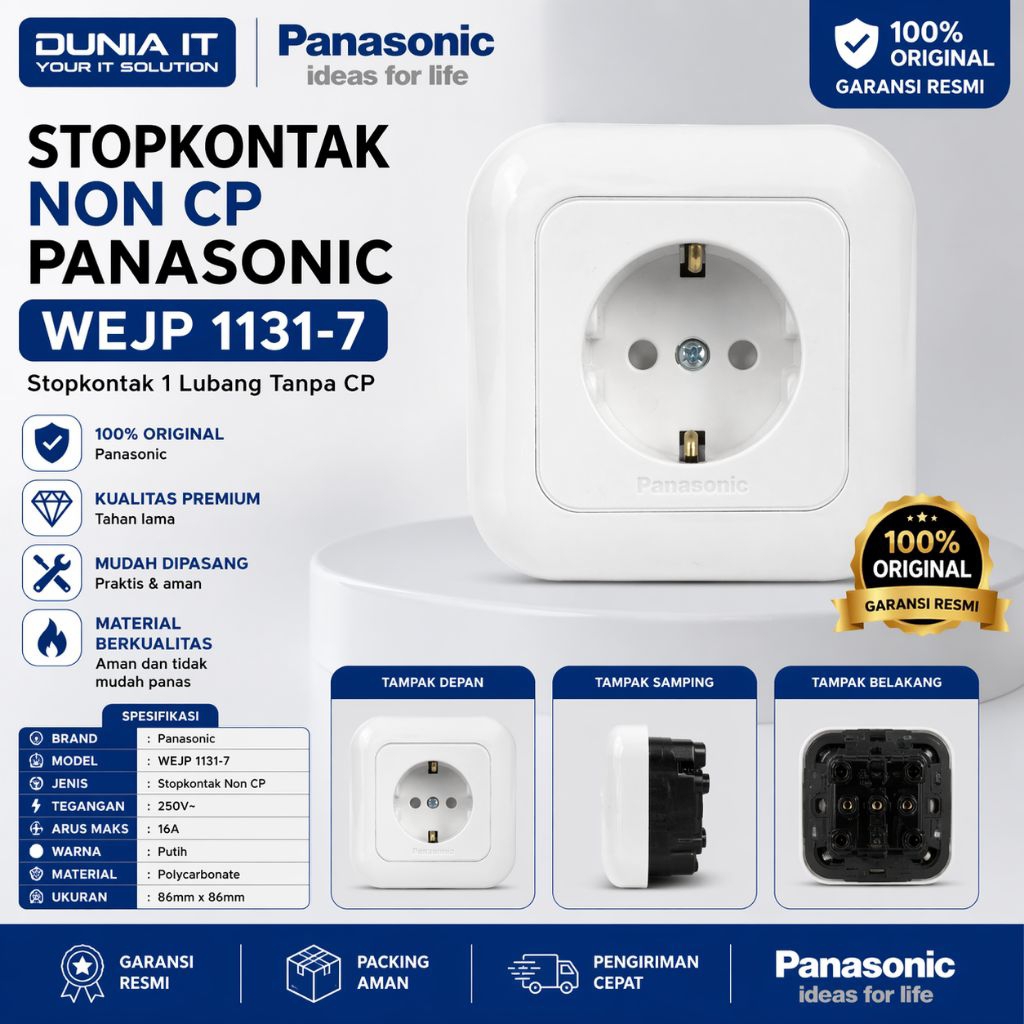 Saklar Panasonic Set Lengkap Stopkontak Fitting Lampu Inbowdus Original