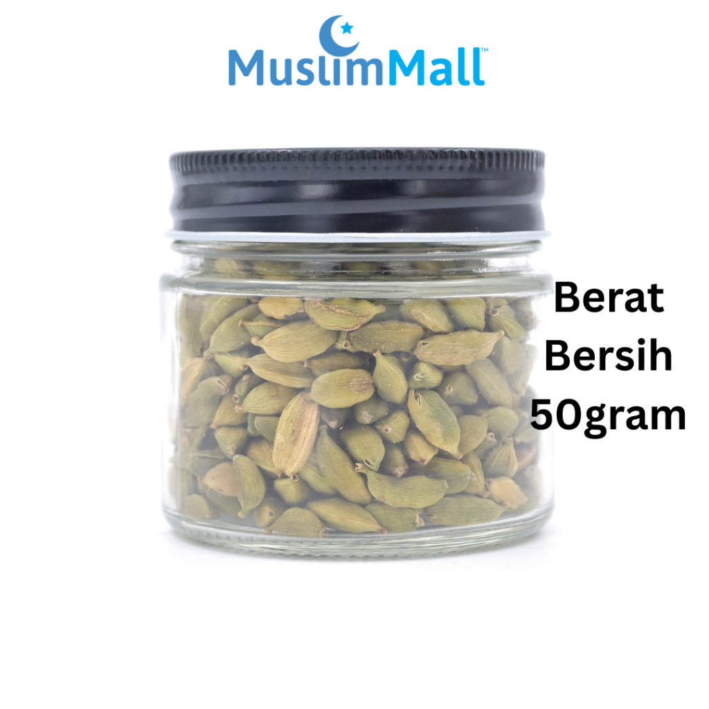 Kapulaga Hijau India Premium 50gr – Green Cardamom Import Jar Kaca Aromatik