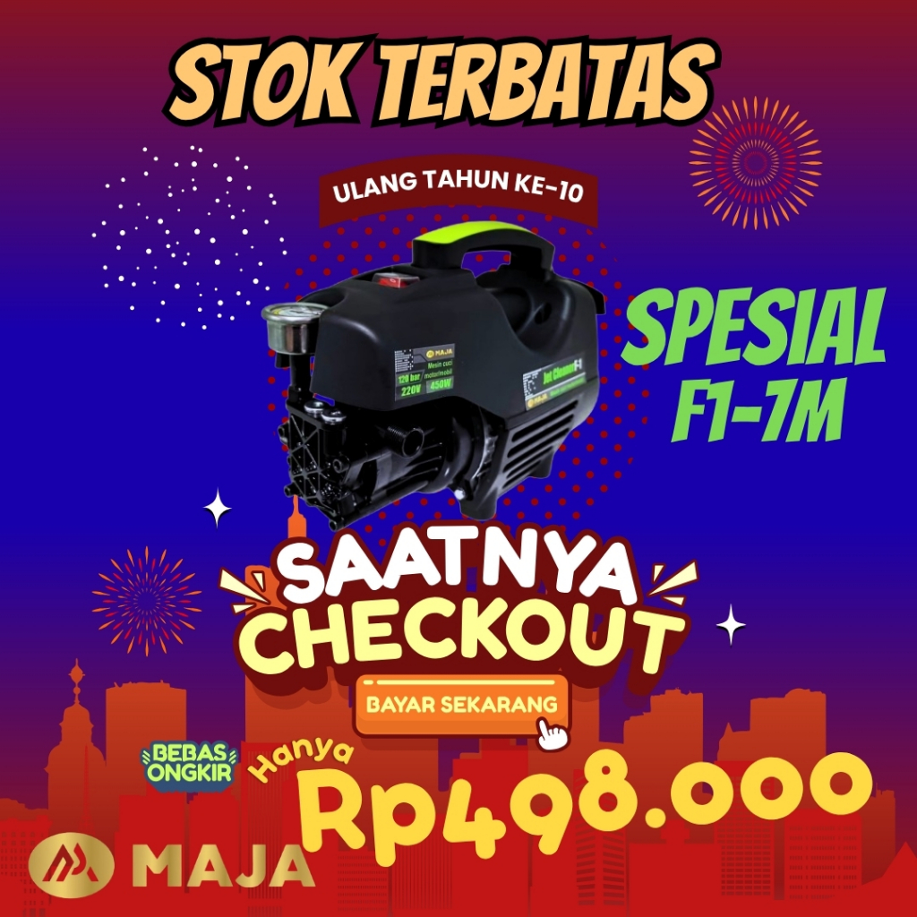 Jet Cleaner MAJA All Tipe High Pressure Washer 120 Bar 450 W 600W 180 Bar - Alat cuci ac full set Me