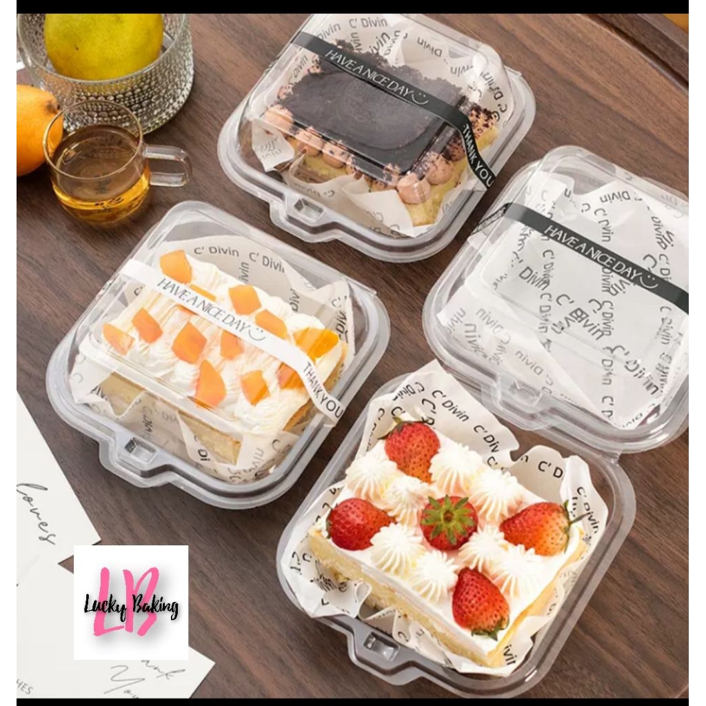 10pcs Korean bento box dessert mika bento cake kue kotak box slice cake