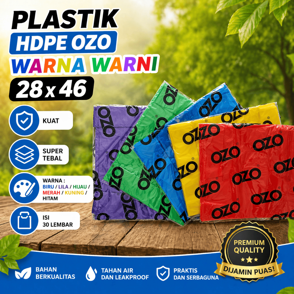 Kantong Plastik Ozo Warna  Ukuran 28 Kantong Kresek Plastik HDPE