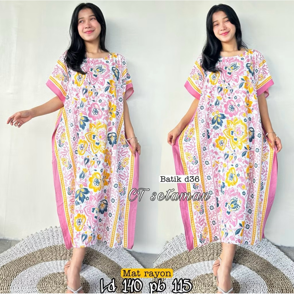 BATIK D36 Daster Batik Kelelawar Jumbo Setaman - Rayon Premium, Lembut, Non Busui Friendly