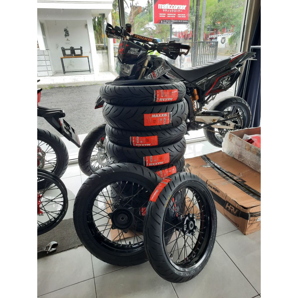 WHEELSET SUPERMOTO HONDA CRF 150 L TROMOL SCARLET VELG EXPEDITION/SCARLET