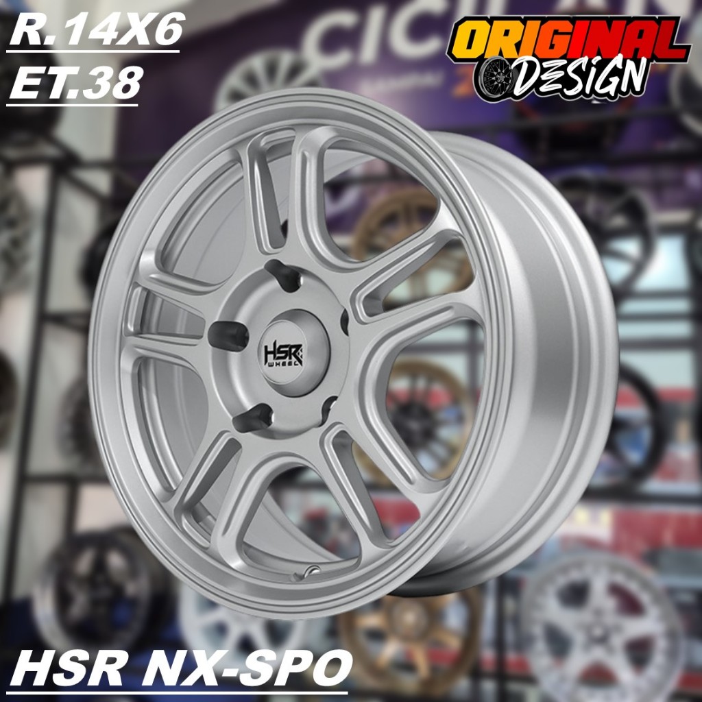 Pelek Mobil CARRY, GRANDMAX, COLT, Ring 14 Lubang 5 HSR NX SPO R14 Silver