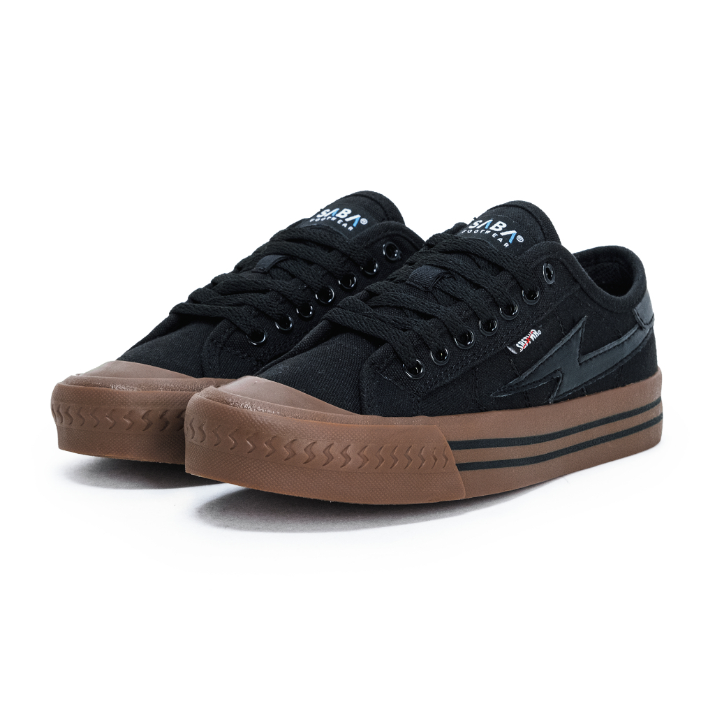 SABA Titan Black Dark Gum- Sepatu Sneakers Sepatu Lokal Casual Pria Wanita Original 100%