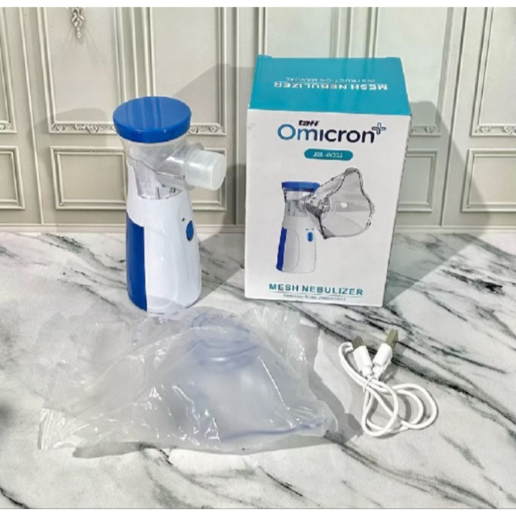 Alat Nebu Uap Asma | Tabung Asma Portabel | Alat Terapi Pernapasan Asma | Taffomicron Mesh Nebulizer