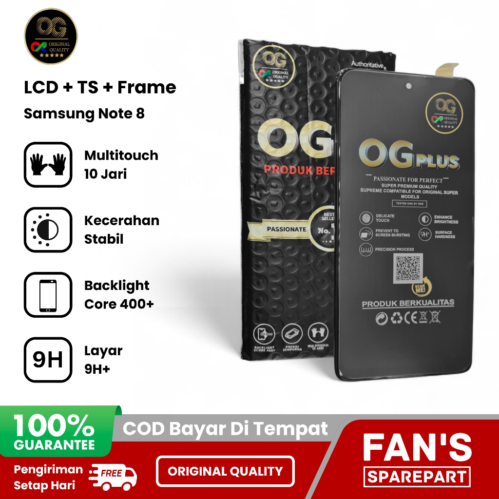 OG Plus LCD + Touchscreen + Frame Samsung Note 8/N750 Kualitas Incell Bergaransi