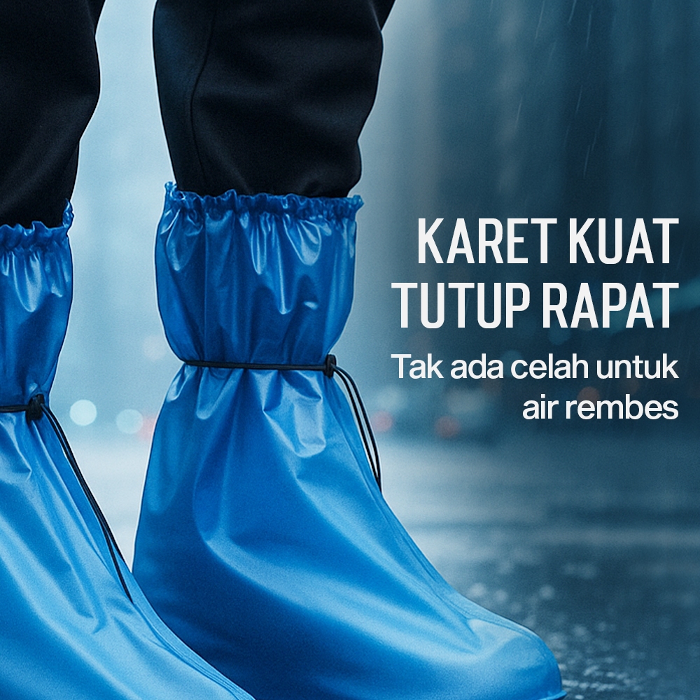 Cover Sepatu Bahan Plastik PVC Pelindung Sepatu Anti Air Hujan