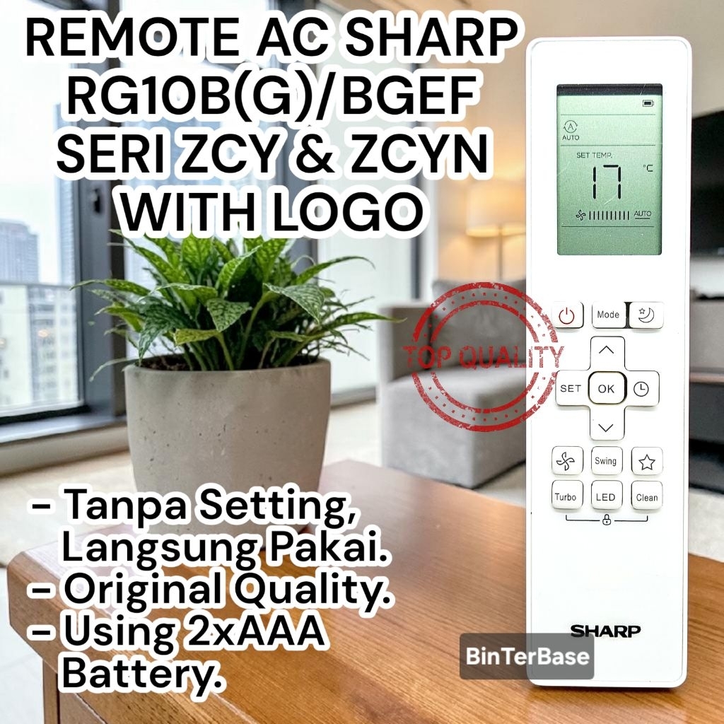 Remote remot AC Sharp RG10B(G)/BGEF / Remot AC Sharp Seri ZCY & ZCYN AH-A5ZCY AH-A7ZCY AH-A9ZCY kw o