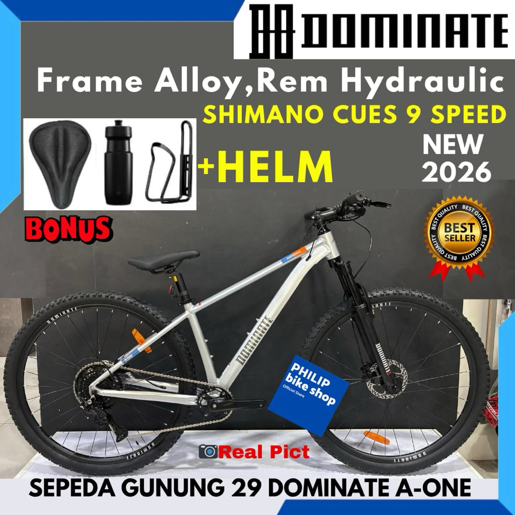 Sepeda Gunung 29 MTB Dominate A-One Frame Alloy Size S New