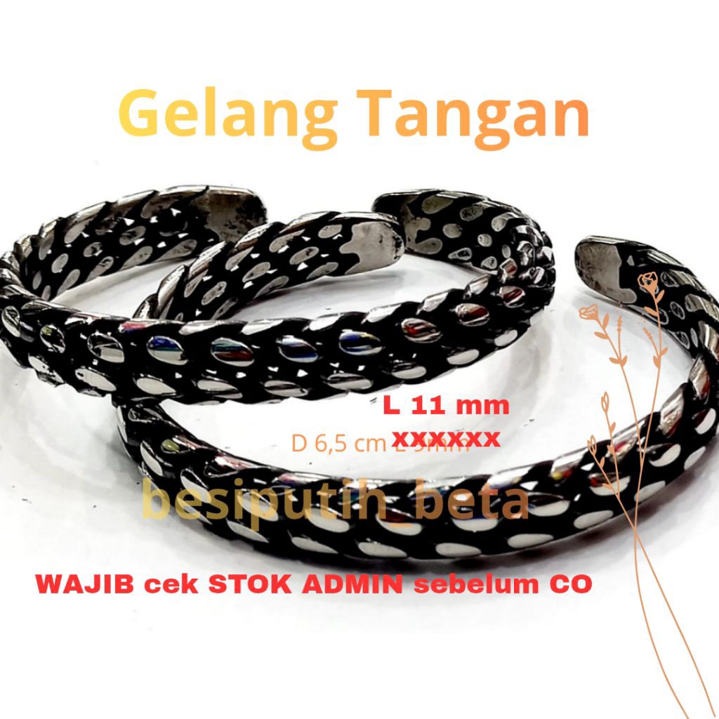 gelang besi putih ambon / gelang anyam / besi putih asli