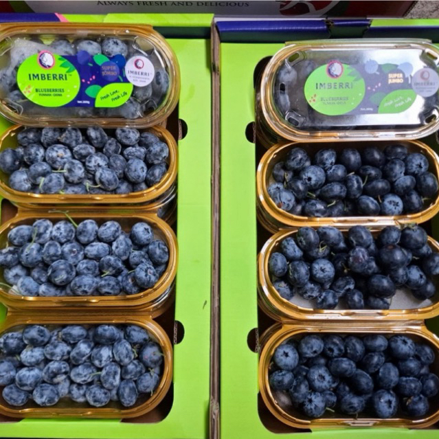 Buah Blueberry Imberri Jumbo / Buah Blueberry Super Jumbo 200grm / Pack