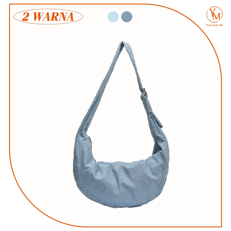 Tas Pangsit Kanvas Wanita Slingbag Tas Selempang Berkapasitas Besar Canvas Kanvas Besar Tas