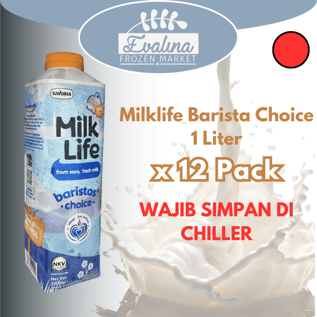 [KHUSUS INSTAN - 1 KARTON] Milklife Baristas Choice 1 L Susu Segar Fresh Milk Milk Life 1 Liter [KHU