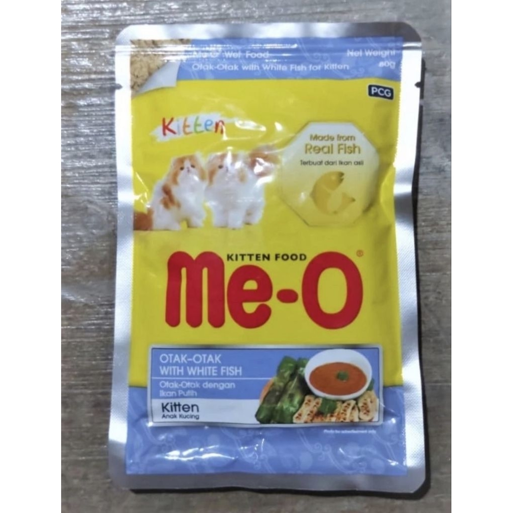 Makanan Kucing Meo Kitten Rasa Otak Otak Pouch 80 gram