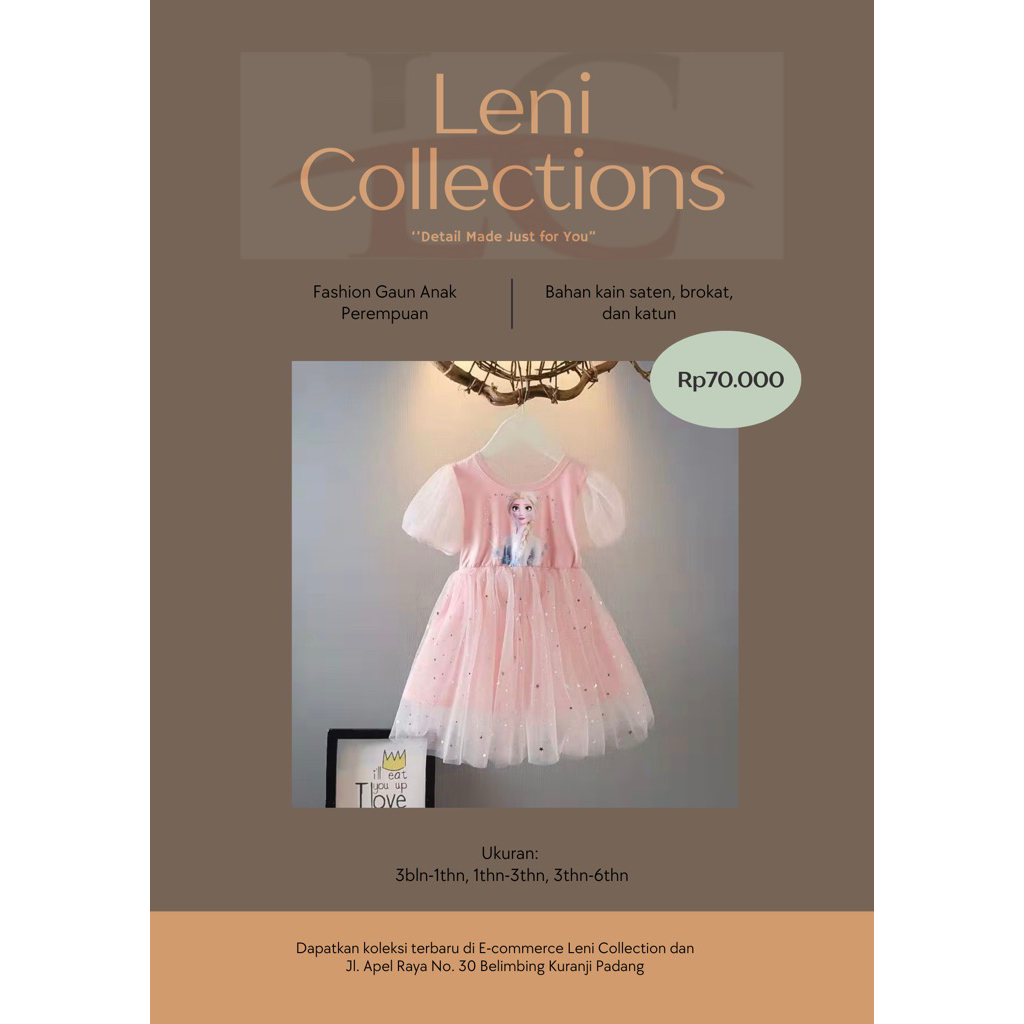 Gaun Princess Pink Anak Perempuan