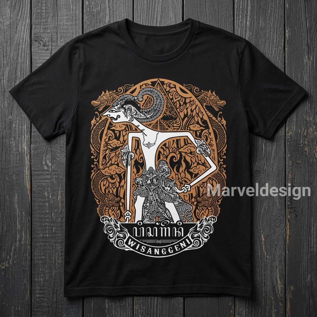 kaos jawa wayang wisanggeni kaos aksara jawa kaos pria cotton combed 24s