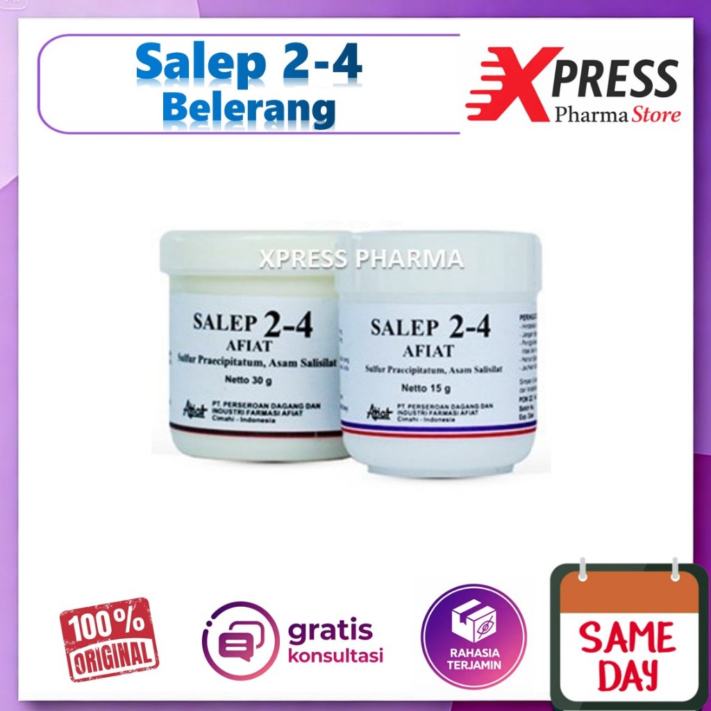 XPRESS  Salep 2-4 Belerang / Sulfur 25 gr 24 Cream Mata Ikan Gatal Skabies Kapalan