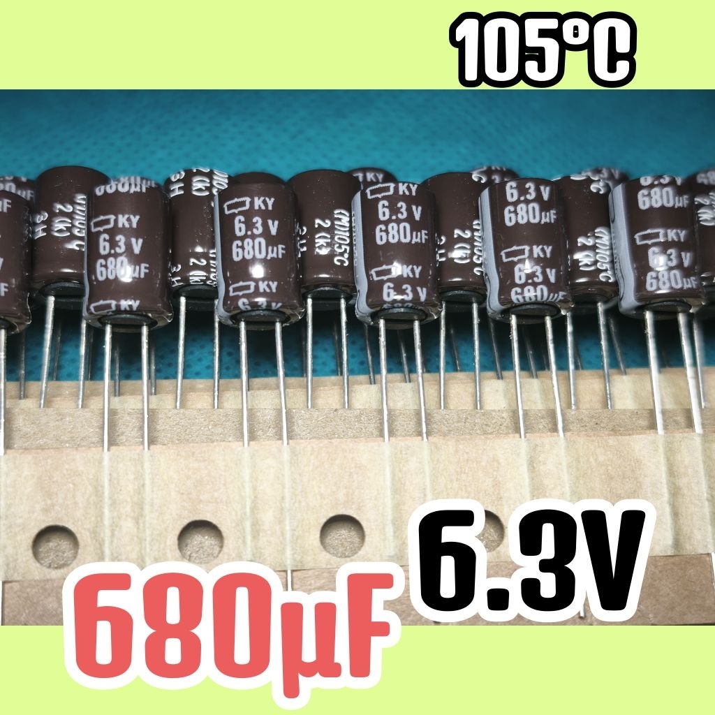 Kapasitor capasitor elko elco 6.3v 6,3v 680uf 6.3v 680 uf 6,3 v 6.3 volt 680 uF ORIGINAL