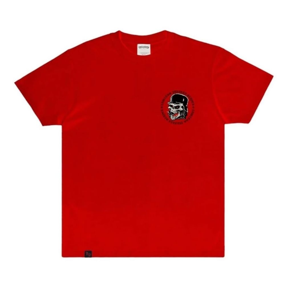 Tshirt Lawless Jakarta x Slayer Pentagram Logo Badges Red