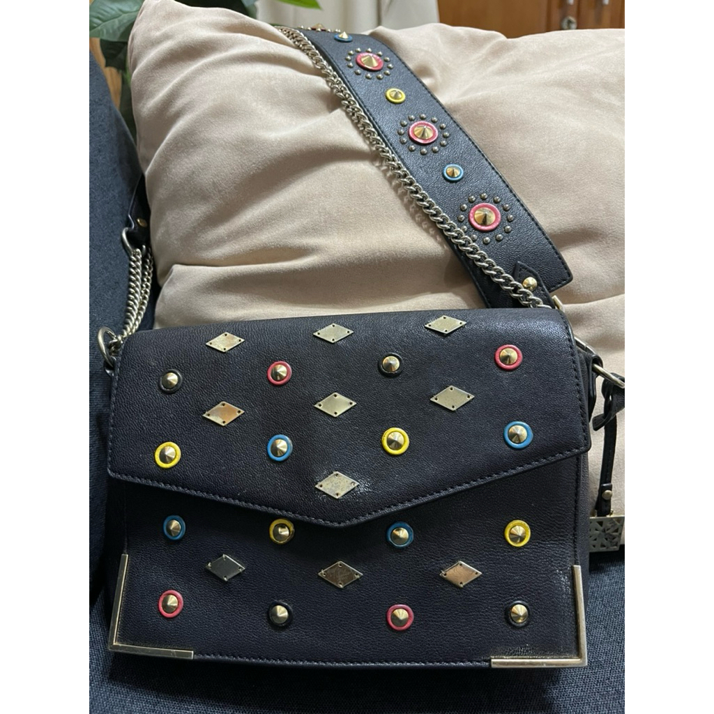 [PRELOVED] KH Design Studded Crossbody Bag - Black Multi-Color