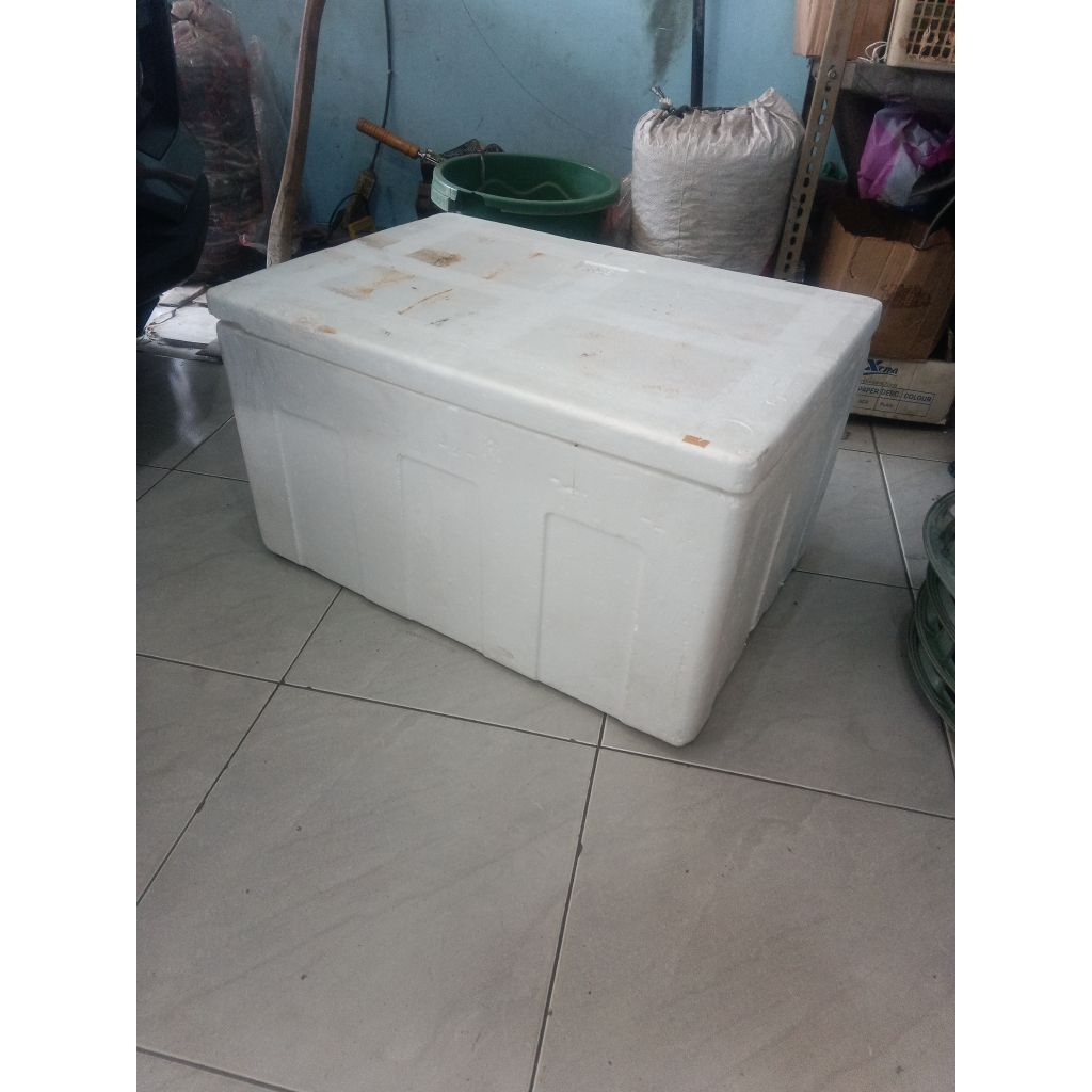 Box kotak sterofoam besar 70x50x40 stereofoam gabus ikan es hidroponik bekas seken second khusus kur
