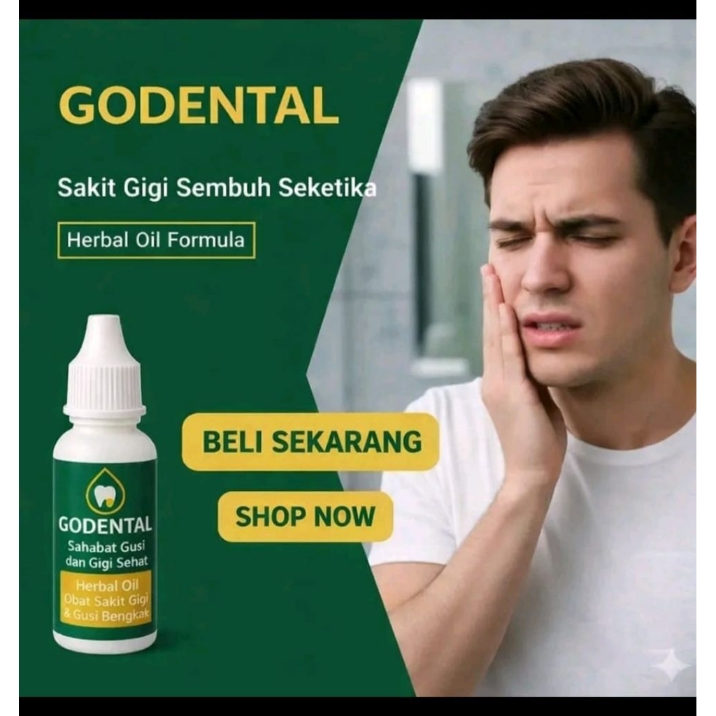 GODENTAL Obat perontok Gigi berlubang, obat sakit gigi berlubang/gigi goyang