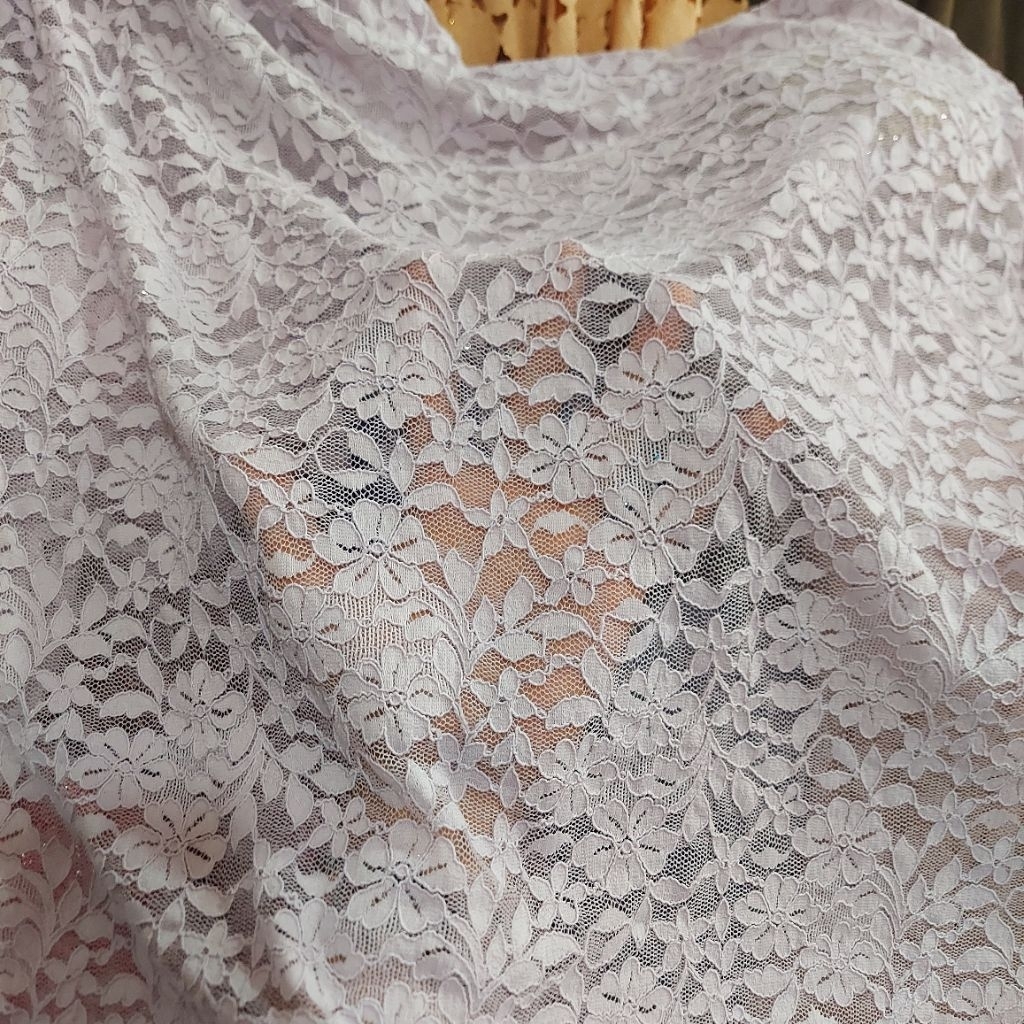 kain brokat premium  - kain brokat motif elegan  - kain brokat meteran (Lilac) D1