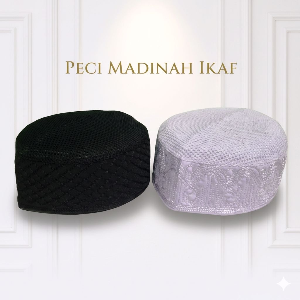 Peci Kopiah Haji MADINAH JARING IKAF Murah , Peci Madinah Ikaf , Kopiah Madinah Ikaf, Peci Haji Jari