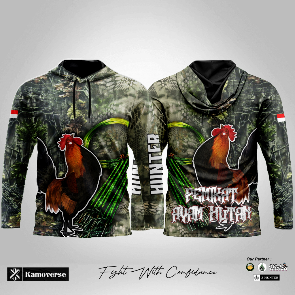 BAJU PEMIKAT AYAM HUTAN MOTIF CAMO | JERSEY FULL PRINTING  | BISA CUSTOM NAMA DAN LOGO