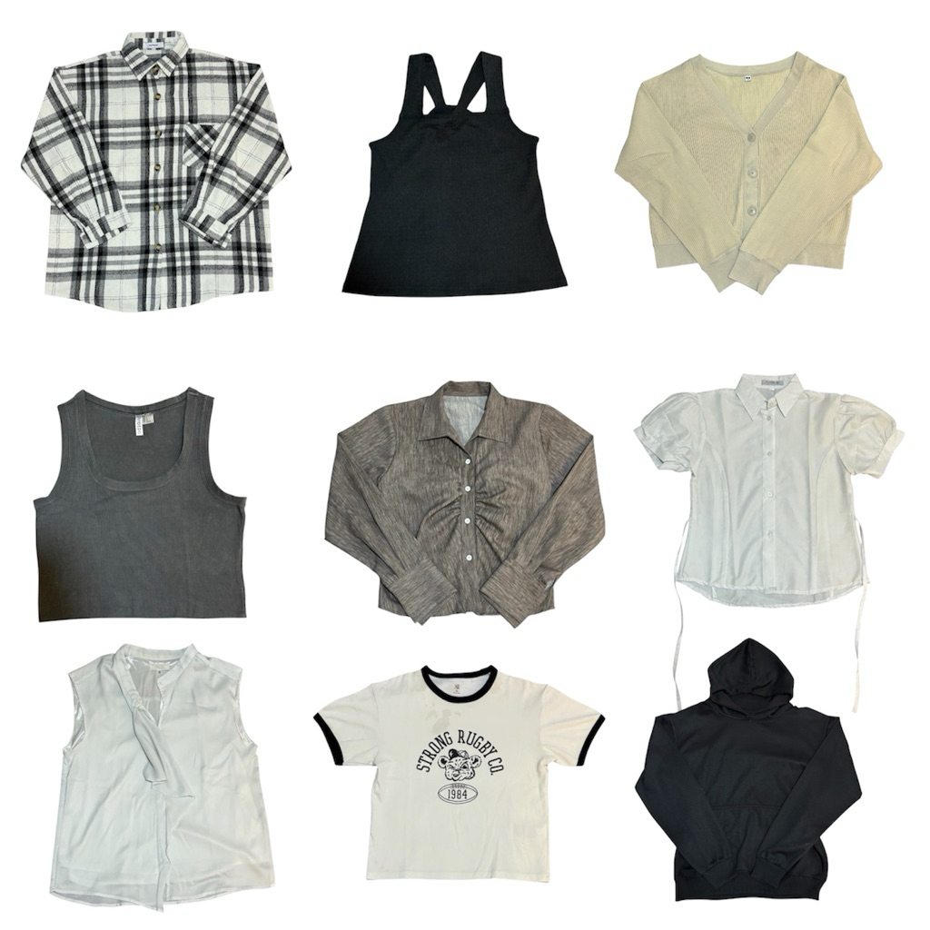 [PRELOVED] Kemeja Plaid Tank Top Cardigan Fitted Tali Sleeveless Shirt Crop Top Hoodie