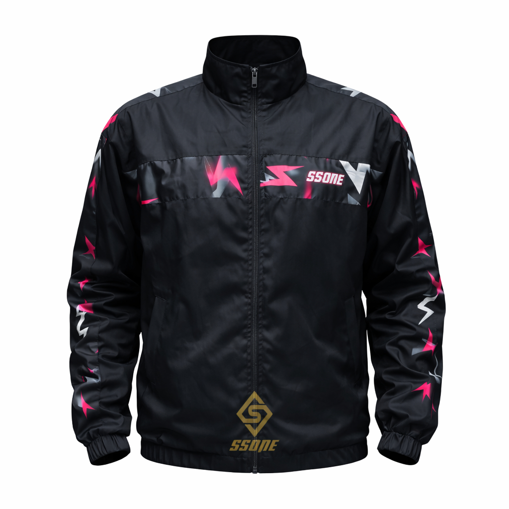 Jaket Tracksuit Tracktop Retro Style Pria Wanita Cewek Cowok Bahan Parasut Taslan